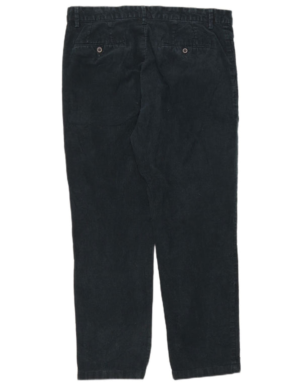 Marks & Spencer Pantaloni drepti obișnuiți pentru bărbați din velur, W36 L29, verde