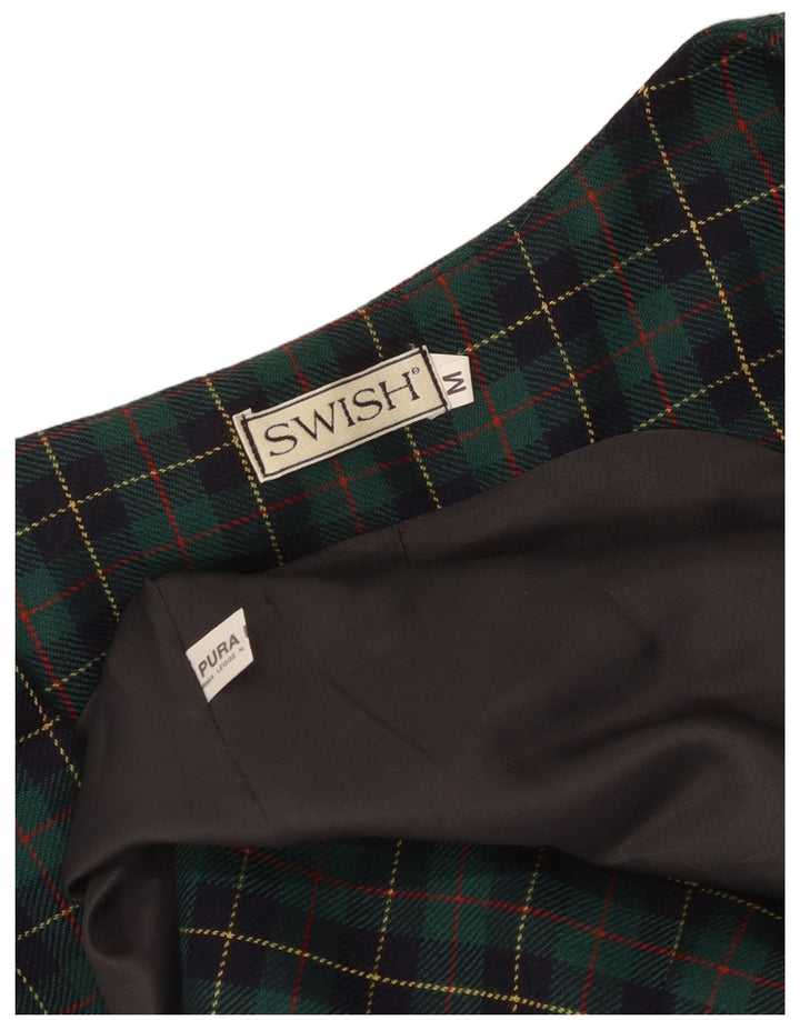 Rochie Swish pentru damă, UK 12 Medium Green Check Wool
