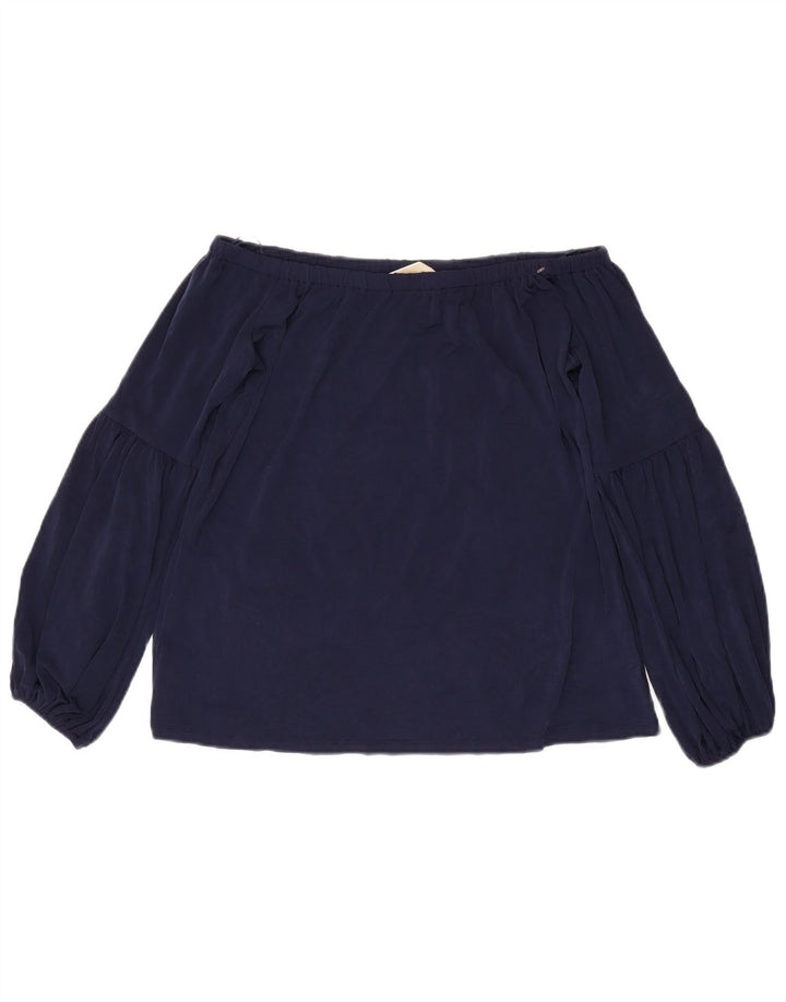 Top pentru femei Michael Kors Crop Off Shoulder UK 10 Small Bleumarin Poliester