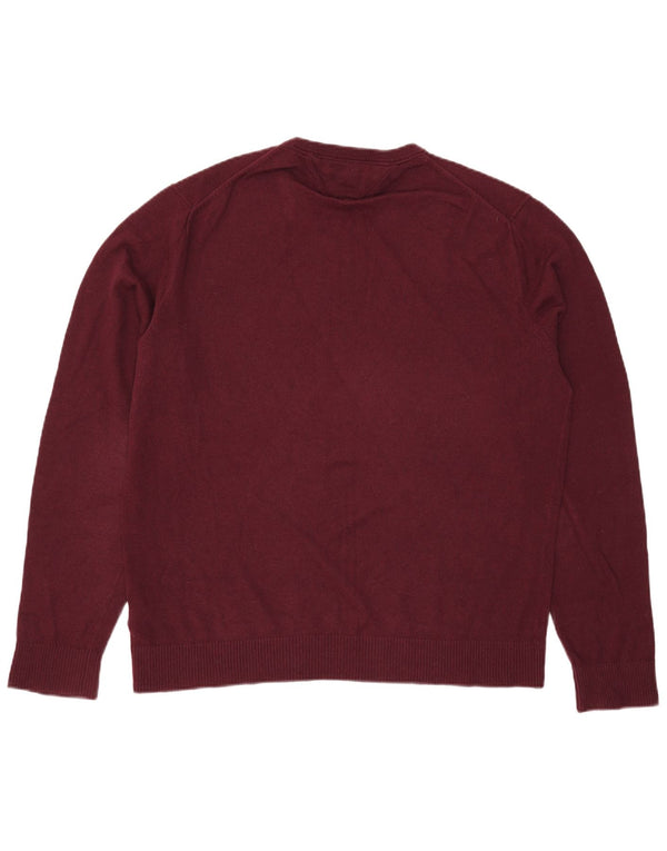 Pulover Tommy Hilfiger pentru bărbați, cu gât crew, bumbac burgundă 2XL
