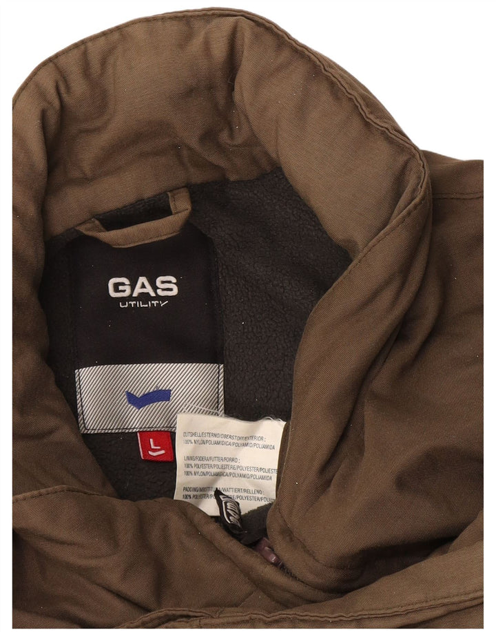 Jachetă cu glugă pentru bărbați Gas UK 40, mare, maro, nailon
