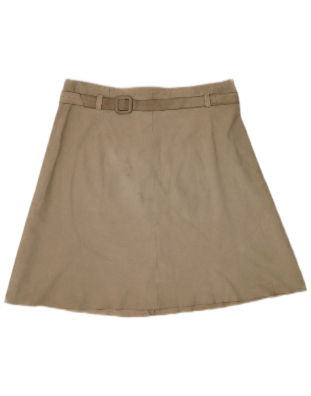 Fusta A-Line din piele intoarsa pentru femei Luna W28 Medium Beige Piele