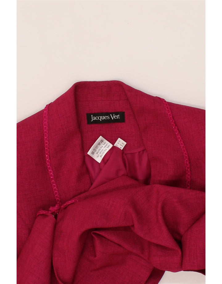 JACQUES VERT Womens Short Sleeve Blazer Jacket UK 14 Large Pink Linen Vintage Jacques Vert and Second-Hand Jacques Vert from Messina Hembry 