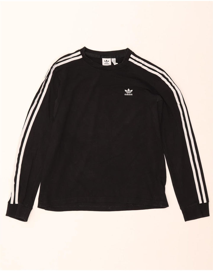 Top pentru femei ADIDAS cu mânecă lungă UK 14 mediu negru bumbac