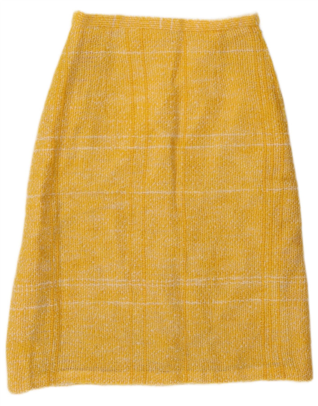 Fustă A-Line de damă vintage W26 carouri galbene mici