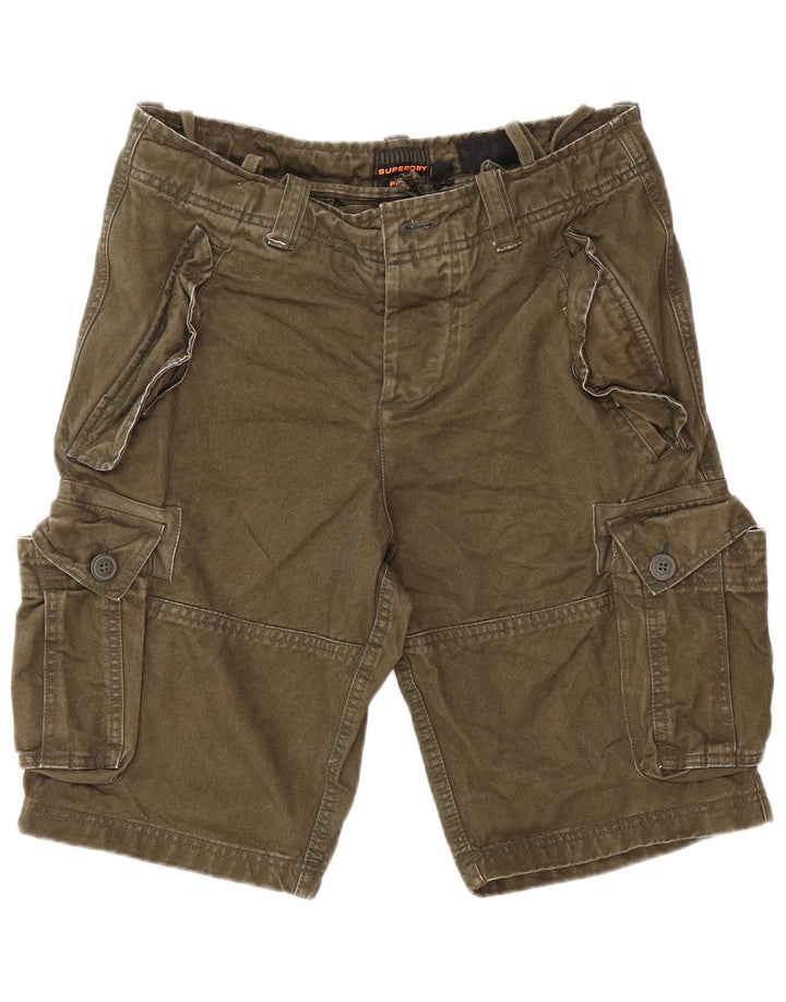 Pantaloni scurți cargo pentru bărbați SUPERDRY W32, bumbac mediu kaki