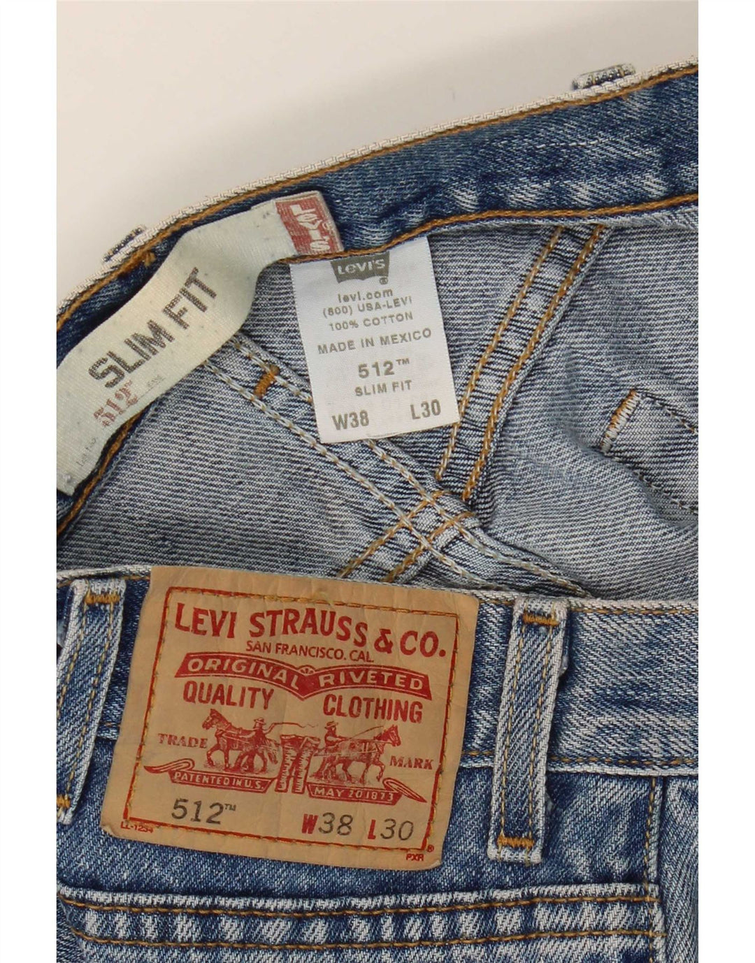 Blugi Levi's 512 Slim pentru bărbați W38 L27 Bumbac albastru