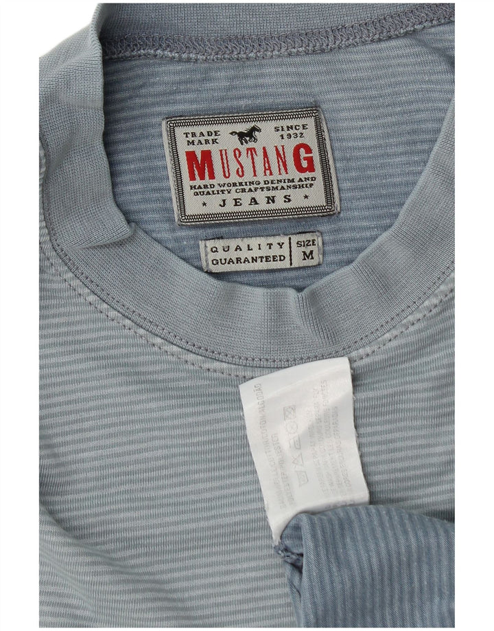 Tricou pentru bărbați Mustang Top Medium Blue Pinstripe Bumbac