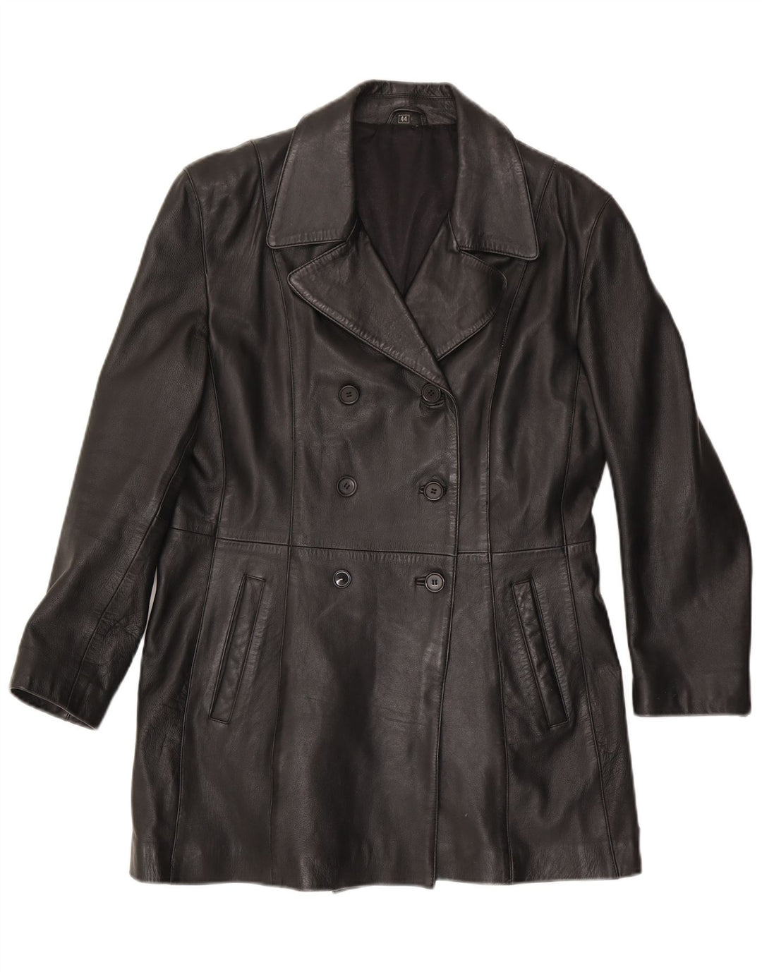 Palton din piele vintage pentru femei EU 44 XL din piele neagră