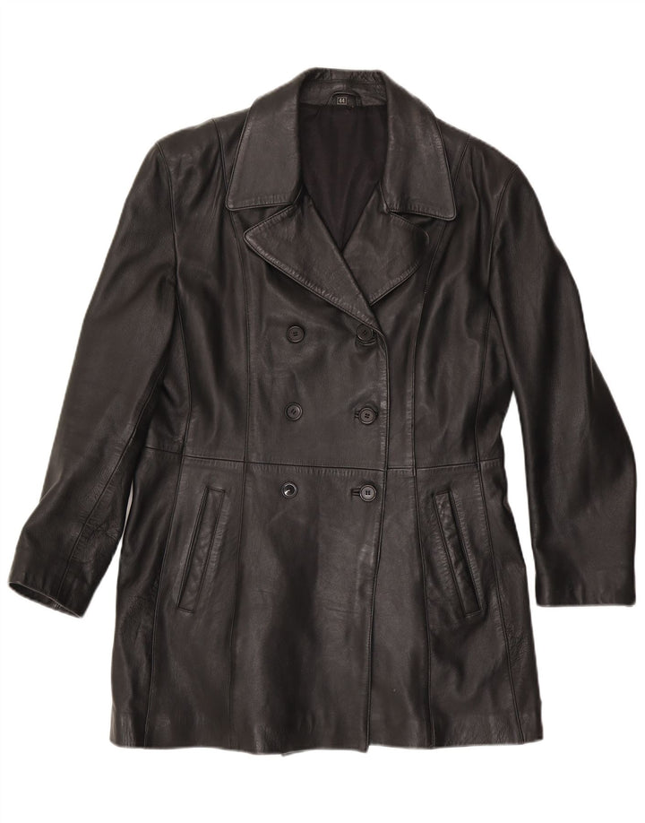 Palton din piele vintage pentru femei EU 44 XL din piele neagră