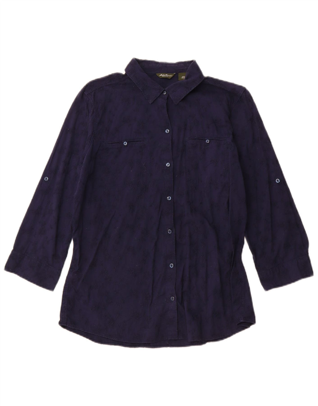 Bluză cămașă pentru femei Eddie Bauer UK 14 Medium Bluemarin Floral Bumbac