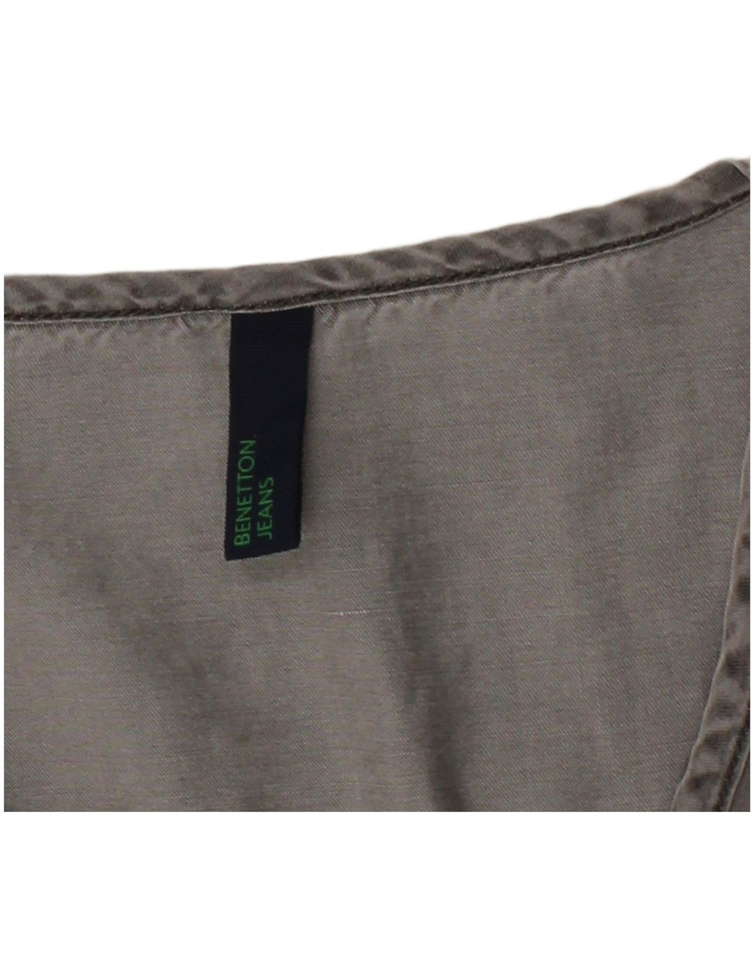 BENETTON Womens 3/4 Sleeve Blouse Top UK 12 Medium Grey