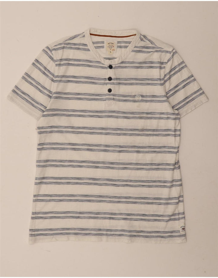 Tricou pentru bărbați Fat Face Top mare bumbac cu dungi albe