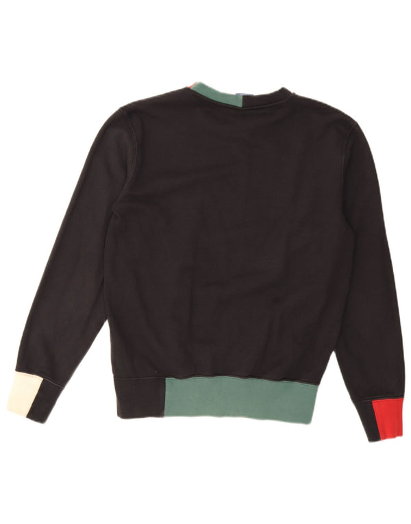 Champion Womens Graphic Sweatshirt Jumper UK 10 Small Black Colourblock