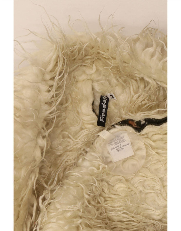 Fiondotinta Jachetă Sherpa Duffle pentru femei UK 14 Medium Khaki Lână florală