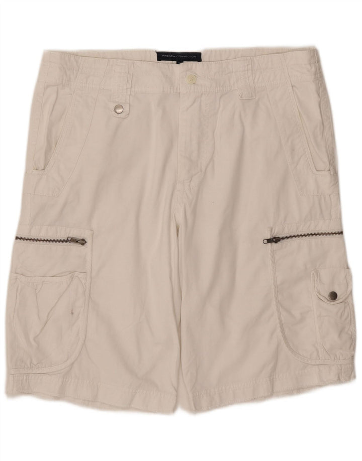 Pantaloni scurți cargo pentru bărbați French Connection W36, mare, alb, bumbac
