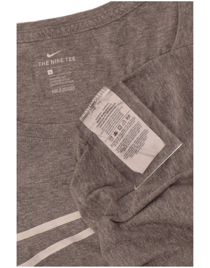 Tricou grafic NIKE pentru femei Athletic Cut Top UK 16 Large Grey Flecked