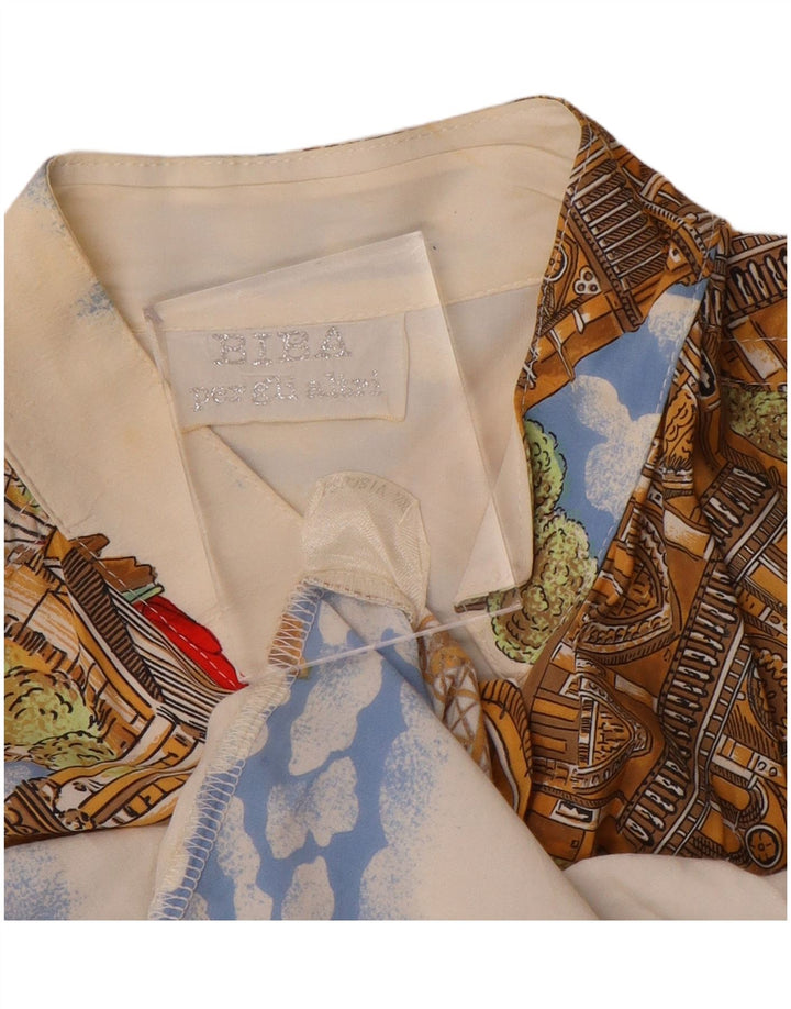 Bluză cămașă pentru femei cu model abstract Biba UK 18 XL, viscoză multicoloră