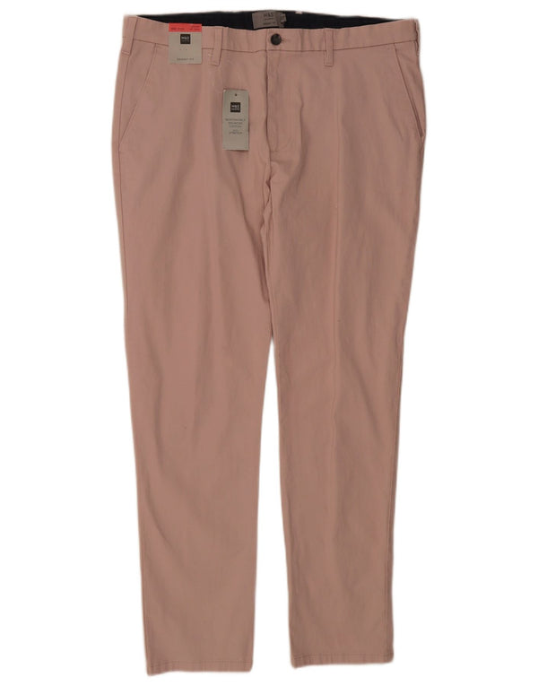 Pantaloni chino skinny pentru bărbați Marks & Spencer W36 L29 bumbac roz