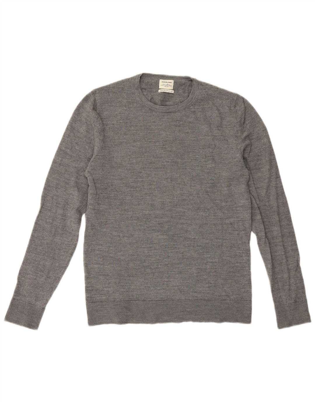 Pulover Jack & Jones pentru bărbați, cu gât crew, lână, gri mediu
