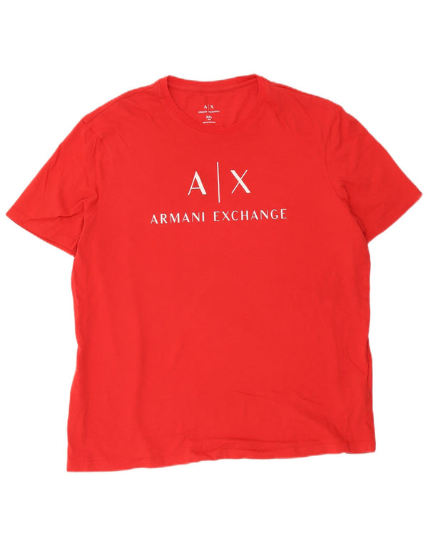 Armani Exchange Tricou cu grafic subțire pentru bărbați Top 2XL bumbac roșu