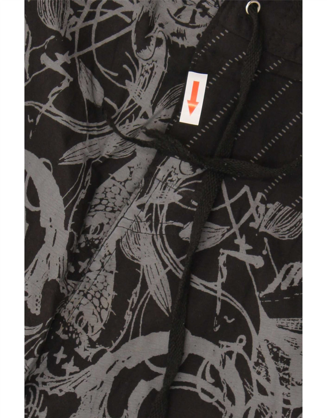 Pantaloni scurți de înot vintage pentru bărbați, XL, negru, floral, poliester