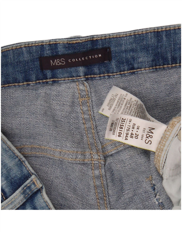 Pantaloni scurți din denim pentru femei Marks & Spencer UK 20 2XL W40 Bumbac albastru