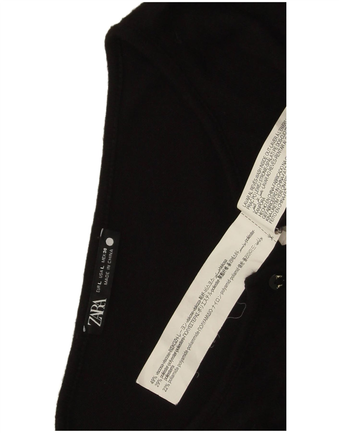 Pulover cardigan pentru femei Zara UK 14 mare, negru, viscoză