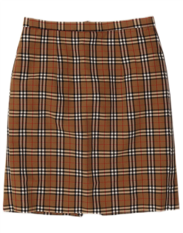 Fusta creion pentru femei VINTAGE W28 Maro Mediu Check