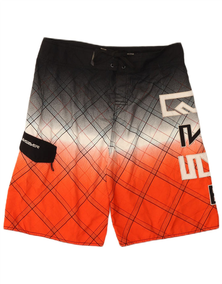 Pantaloni scurți de înot cu grafică Quiksilver pentru bărbați, poliester cu carouri mari
