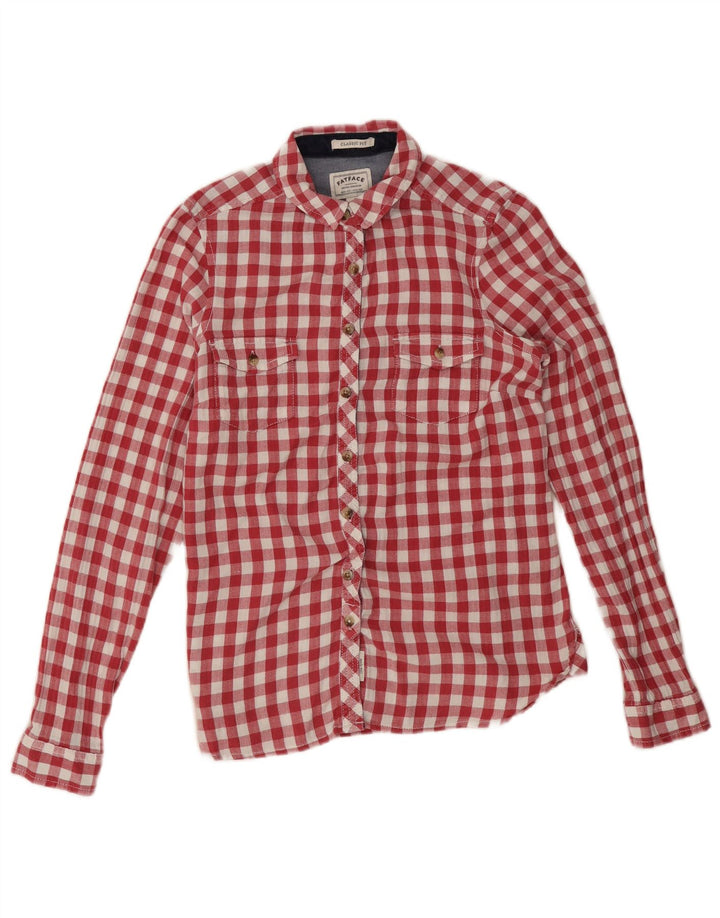Cămașă de flanel pentru femei Fat Face, cu ajustare clasică, UK 12 Medium Red Gingham