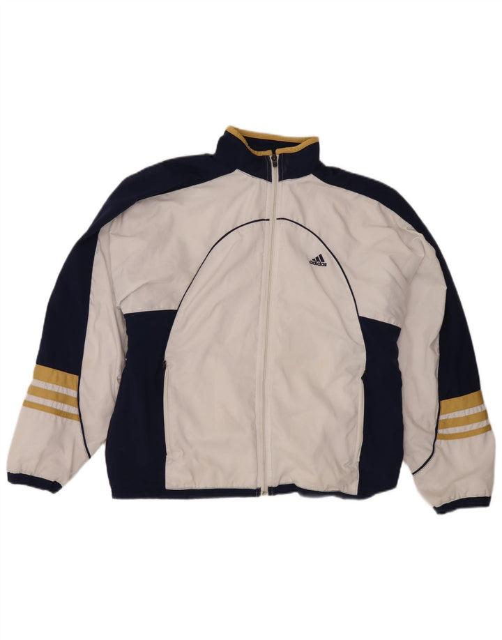 Jachetă de top pentru trening Adidas pentru femei UK 14, mare, albă