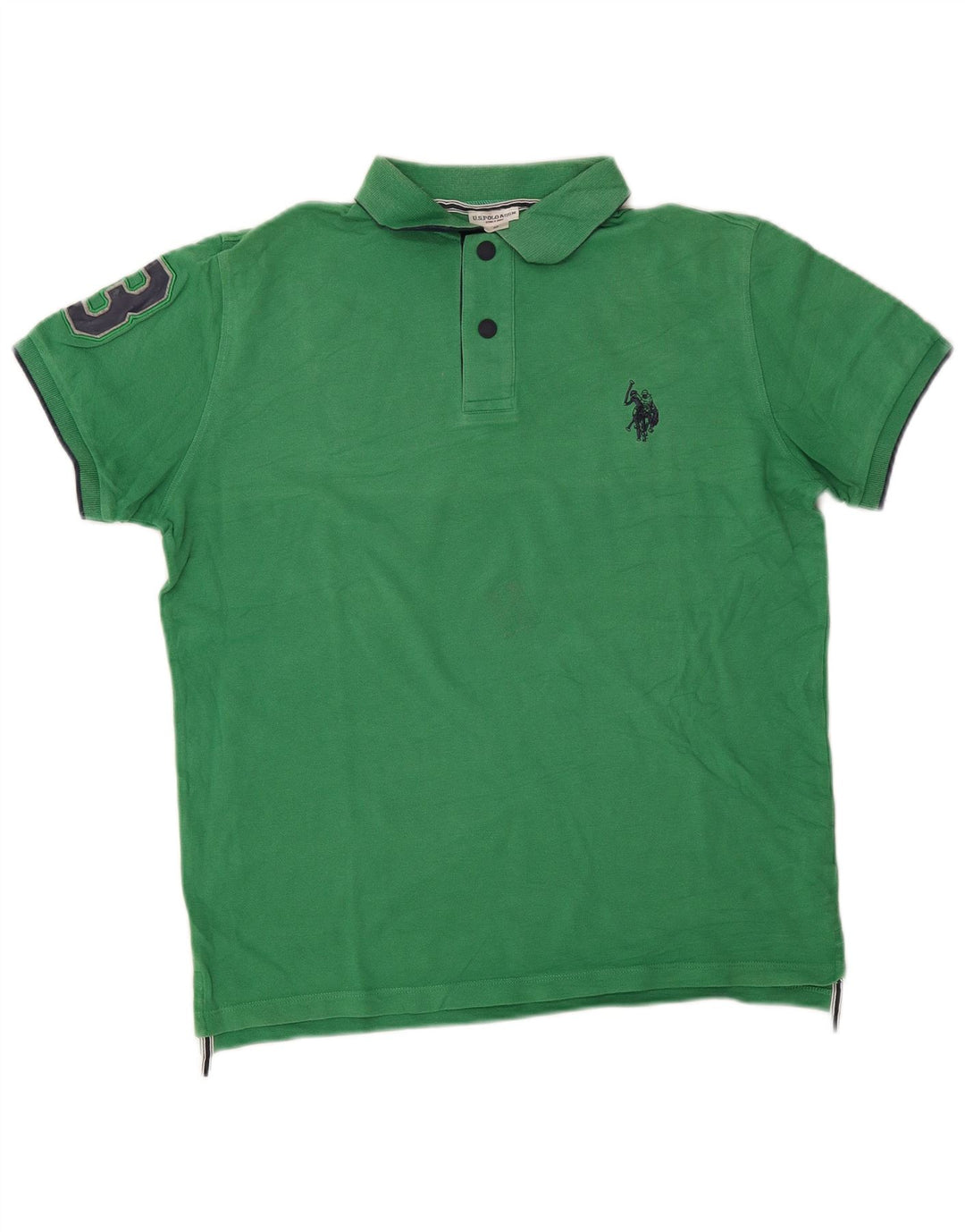 U.S. Polo Assn. Cămașă grafică pentru bărbați, bumbac verde mediu
