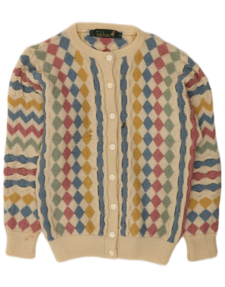 Pulover cardigan pentru femei Tulchan, mărime unica, bej, lână nouă argyle/diamond