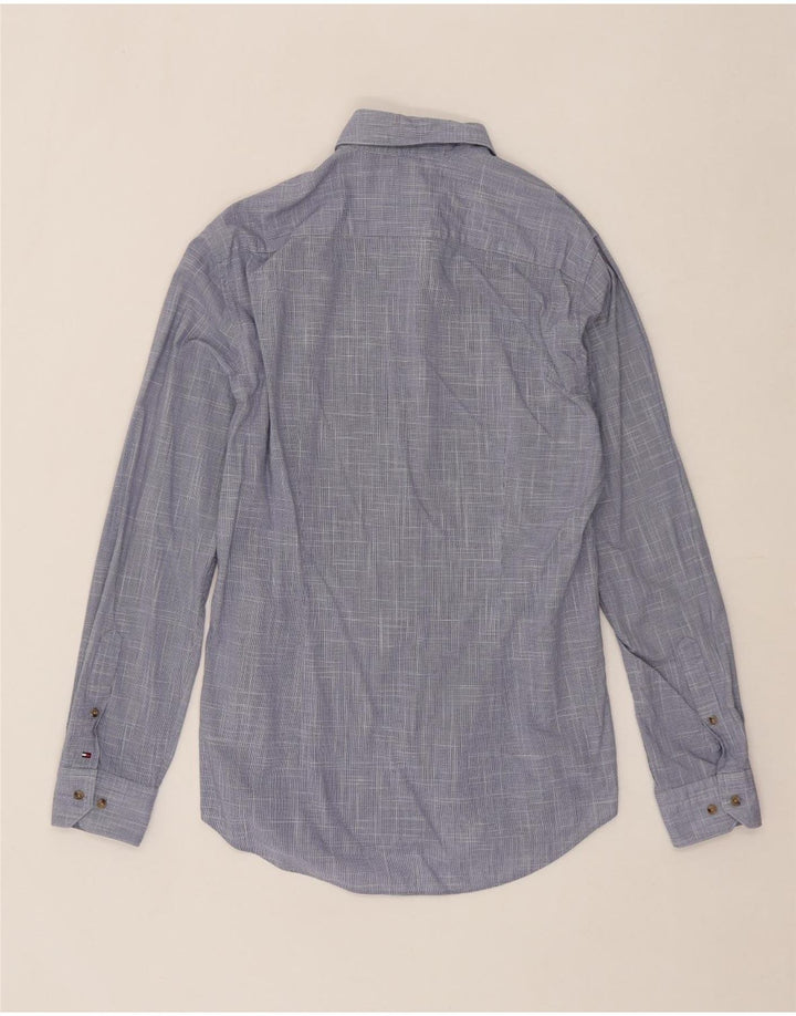 TOMMY HILFIGER Mens Tailored Shirt Size 15 1/2 39 Medium Blue Houndstooth Vintage Tommy Hilfiger and Second-Hand Tommy Hilfiger from Messina Hembry 