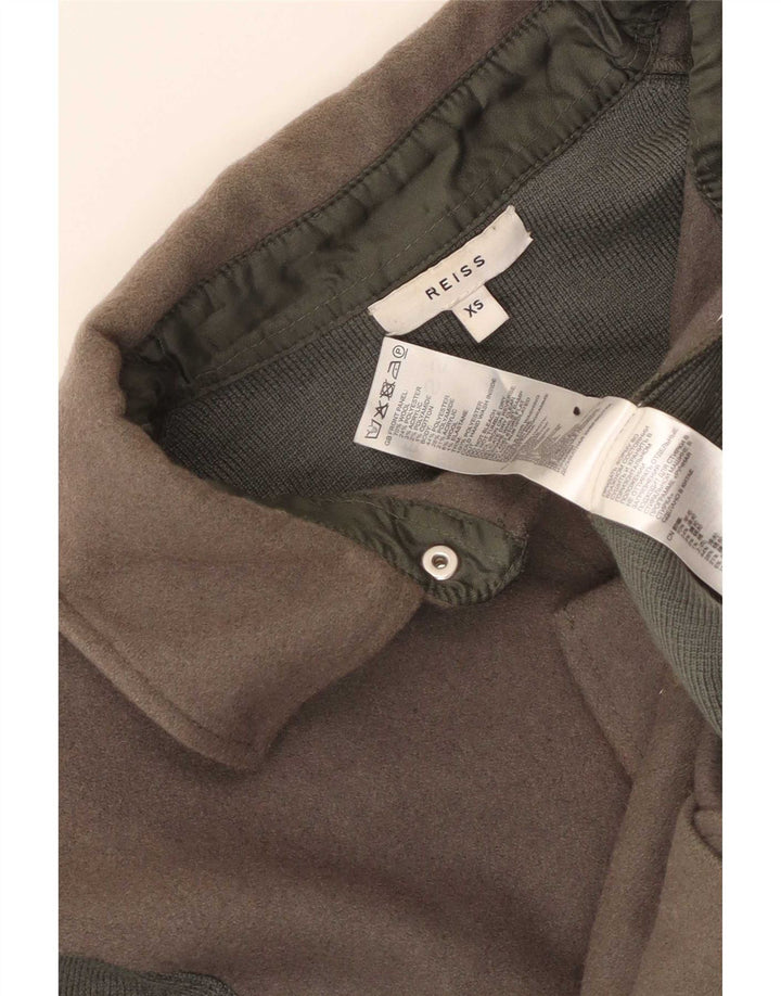 Reiss Mens Flannel Shirt XS Grey Wool