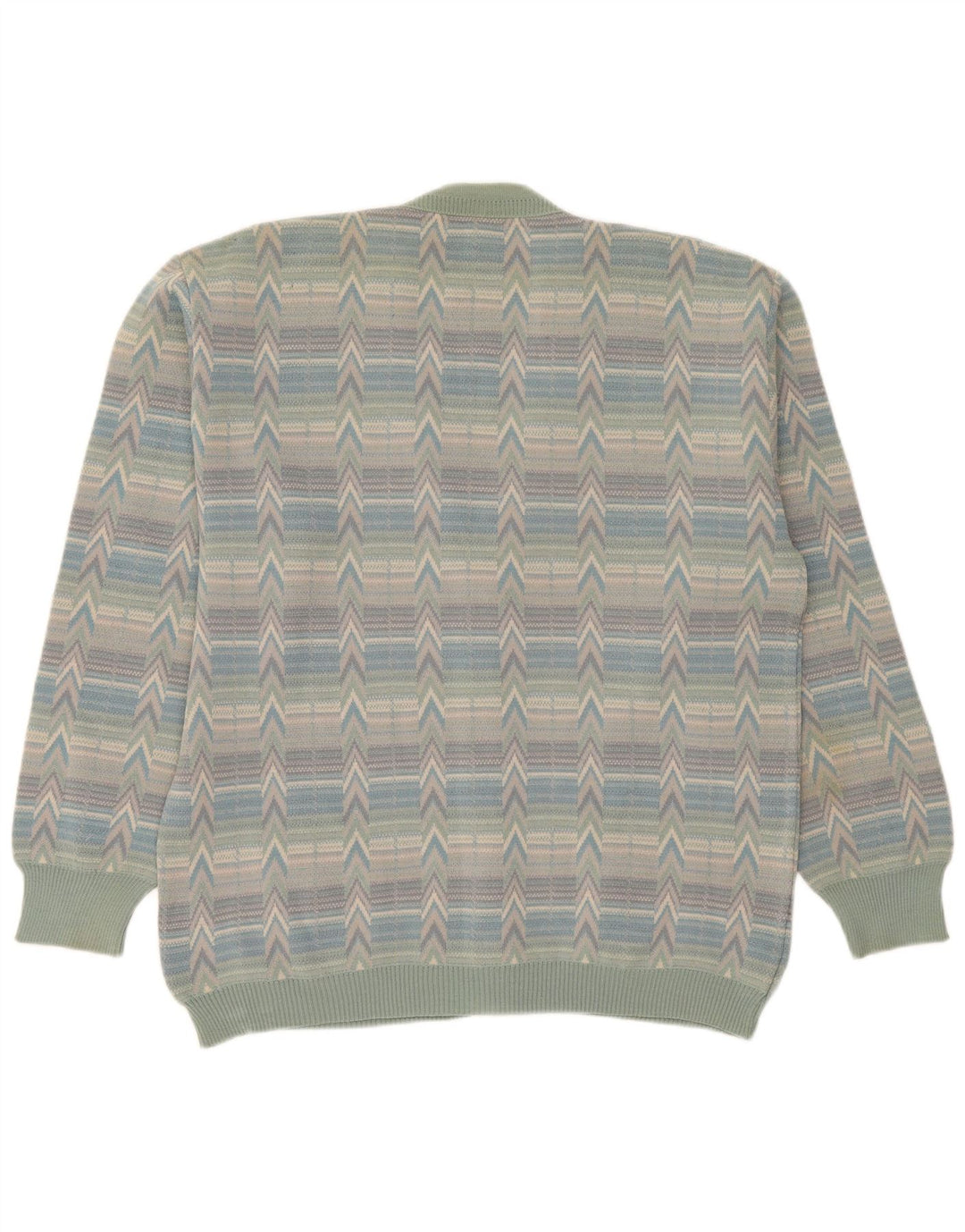 Pulover cardigan pentru bărbați Bernardini, lână geometrică, multicoloră, mare