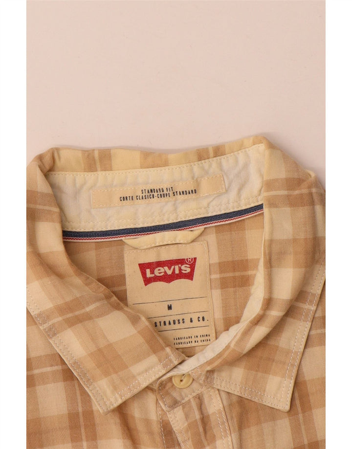 Cămașă pentru bărbați Levi's cu mânecă scurtă, cu ajustare standard, în carouri medii, bej