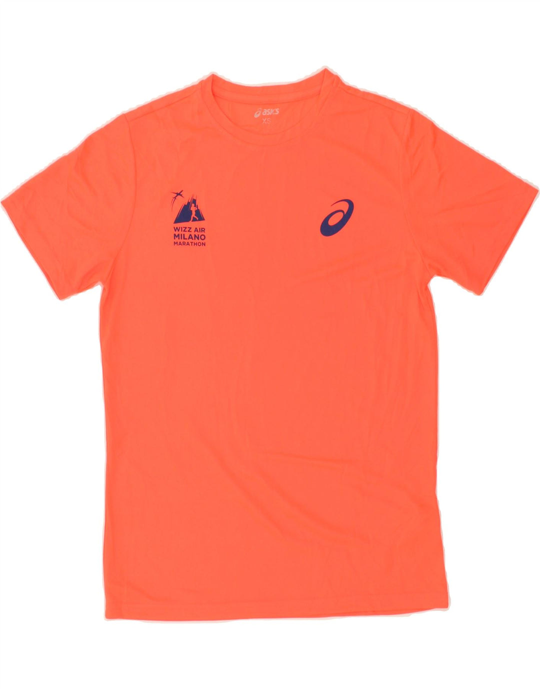 ASICS Mens T-Shirt Top XS Orange Polyester Vintage Asics and Second-Hand Asics from Messina Hembry 
