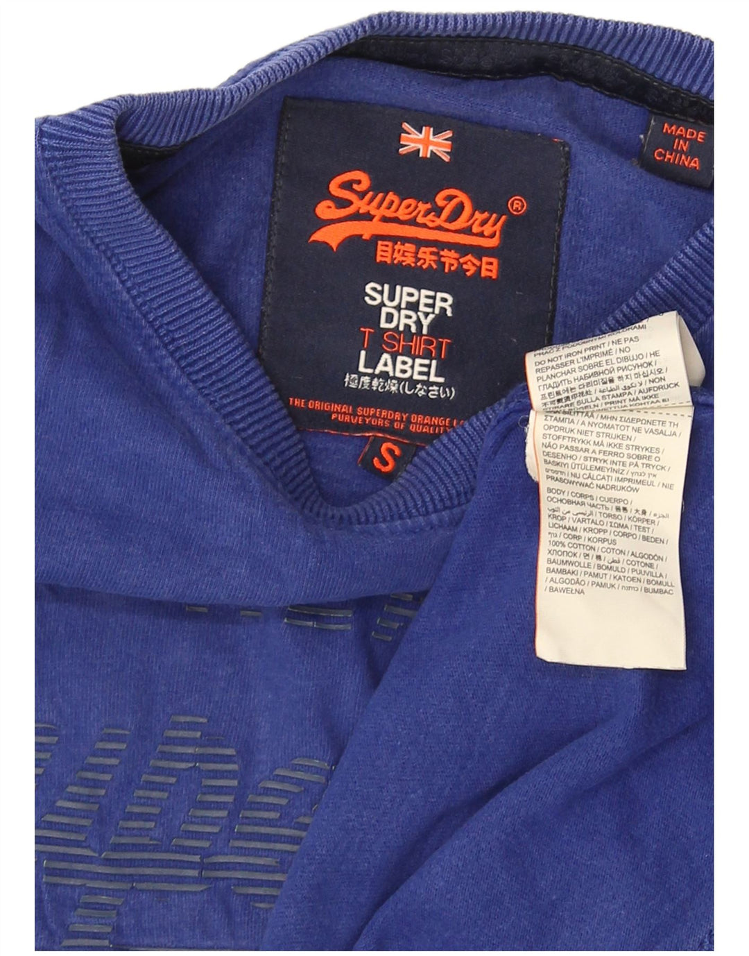 Tricou grafic pentru bărbați Superdry Top mic, albastru, bumbac