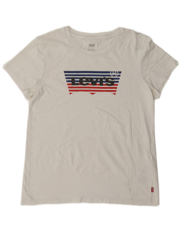Tricou grafic Levi's pentru femei Top UK 14 Medium White Bumbac