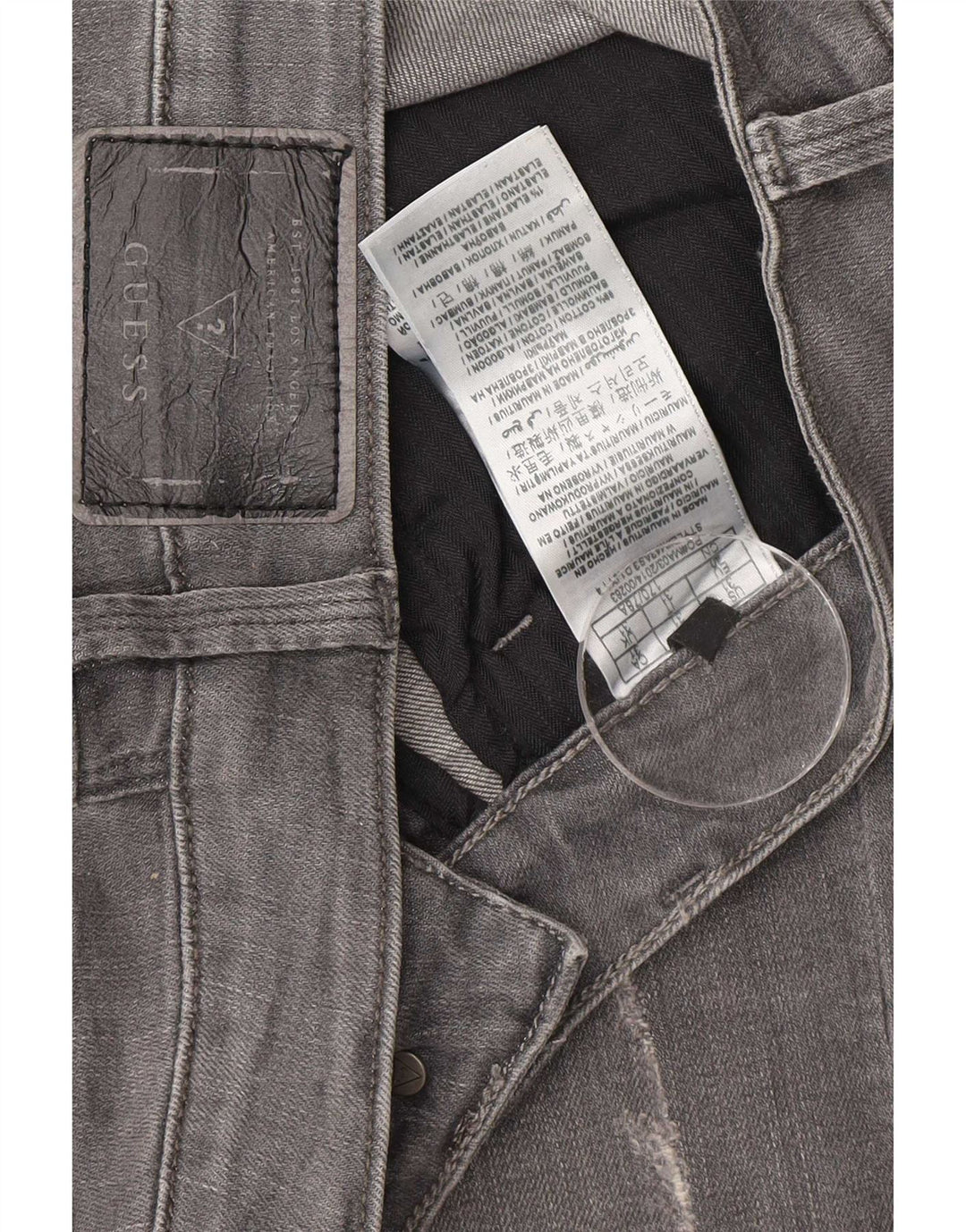 Blugi slim pentru bărbați Guess Distressed W31 L33 bumbac gri