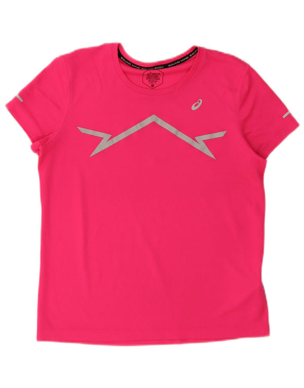 Tricou grafic Asics pentru femei Top UK 10 Small Pink Poliester