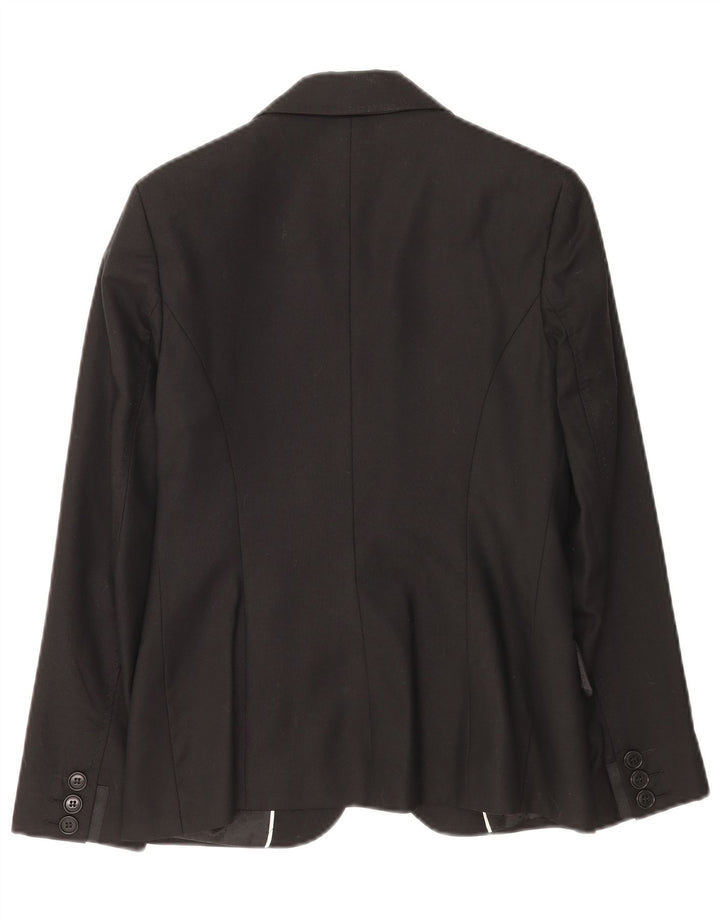 Jachetă blazer pentru femei Laura Ashley, cu 1 nasture, UK 10, lână neagră mică