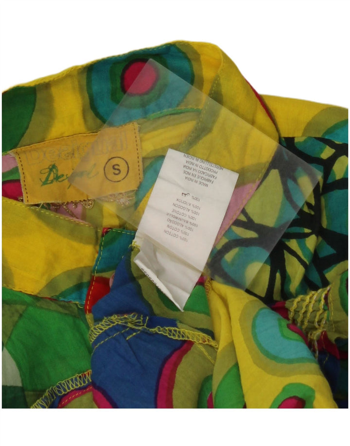 Bluză pentru femei DESIGUAL UK 10, bumbac geometric multicolor mic