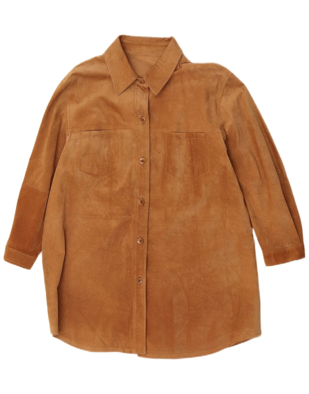 Cămașă Vintage pentru femei Cămașă din piele intoartă UK 18 XL Maro