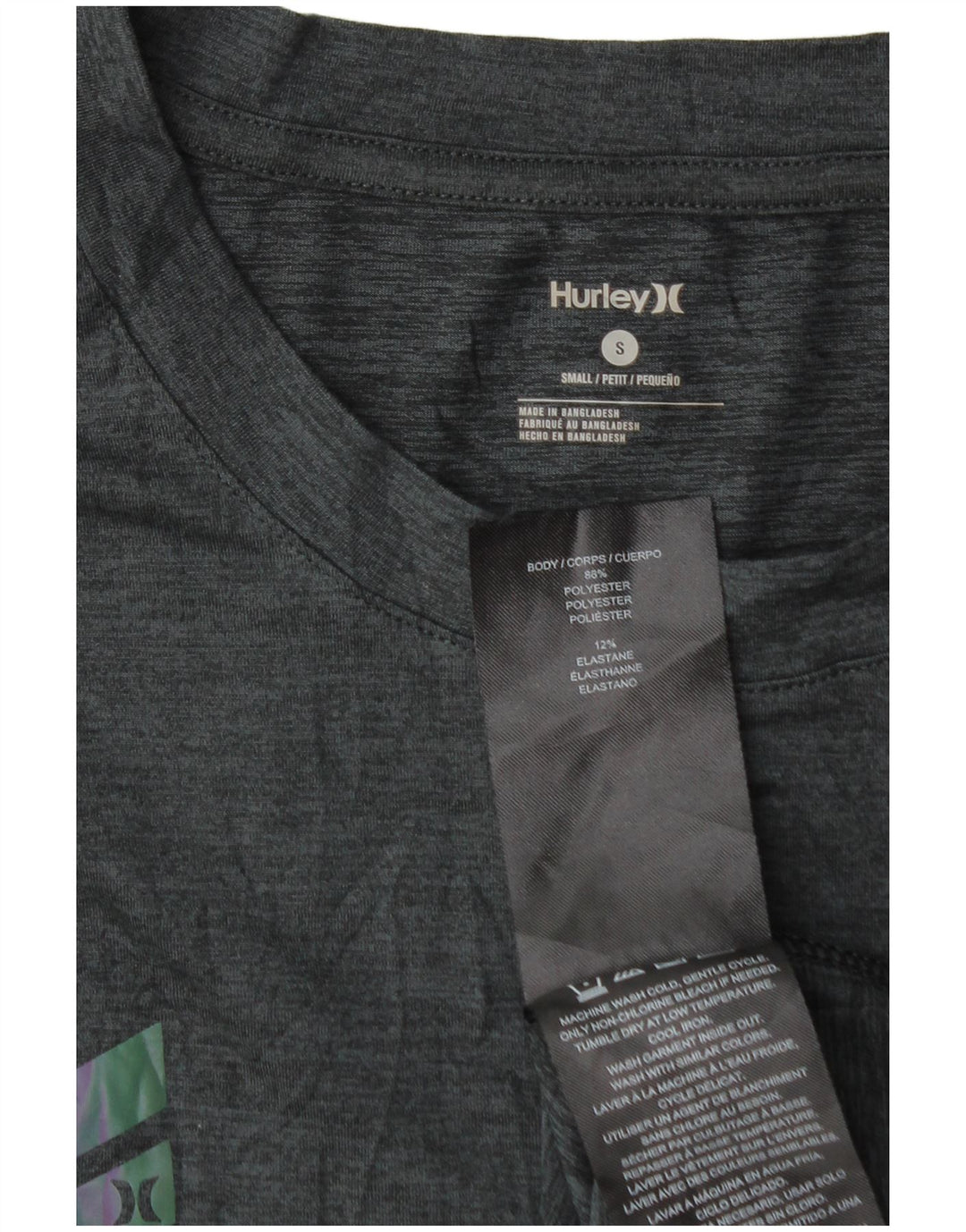 Tricou pentru bărbați Hurley Petit Top mic, gri, poliester