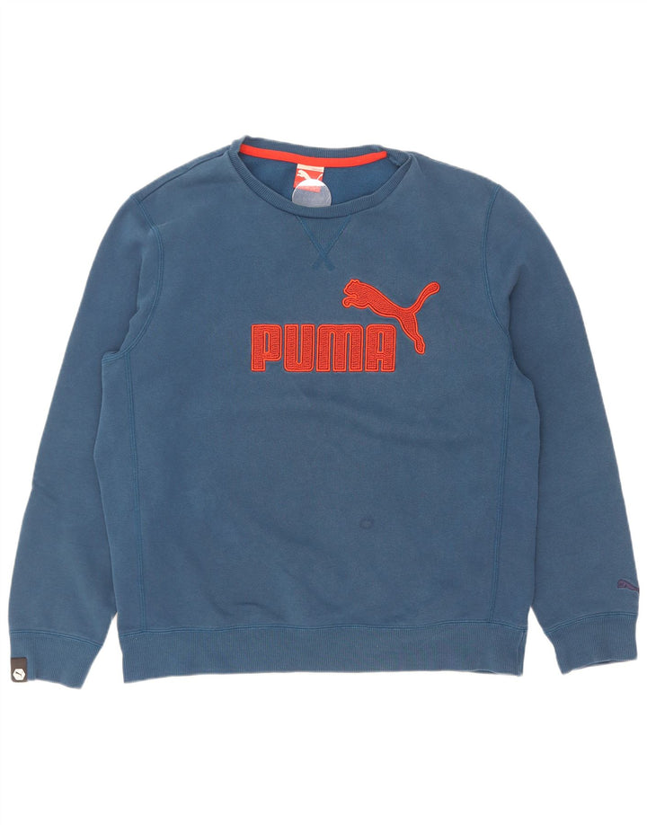 Pulover grafic pentru bărbați Puma, bumbac mare, albastru