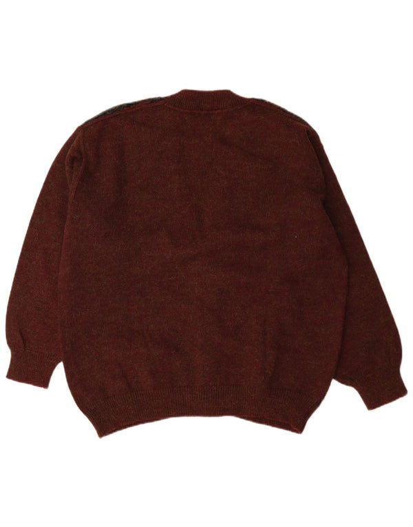 Pulover cardigan bărbătesc Il Granchio mare bordeaux geometric