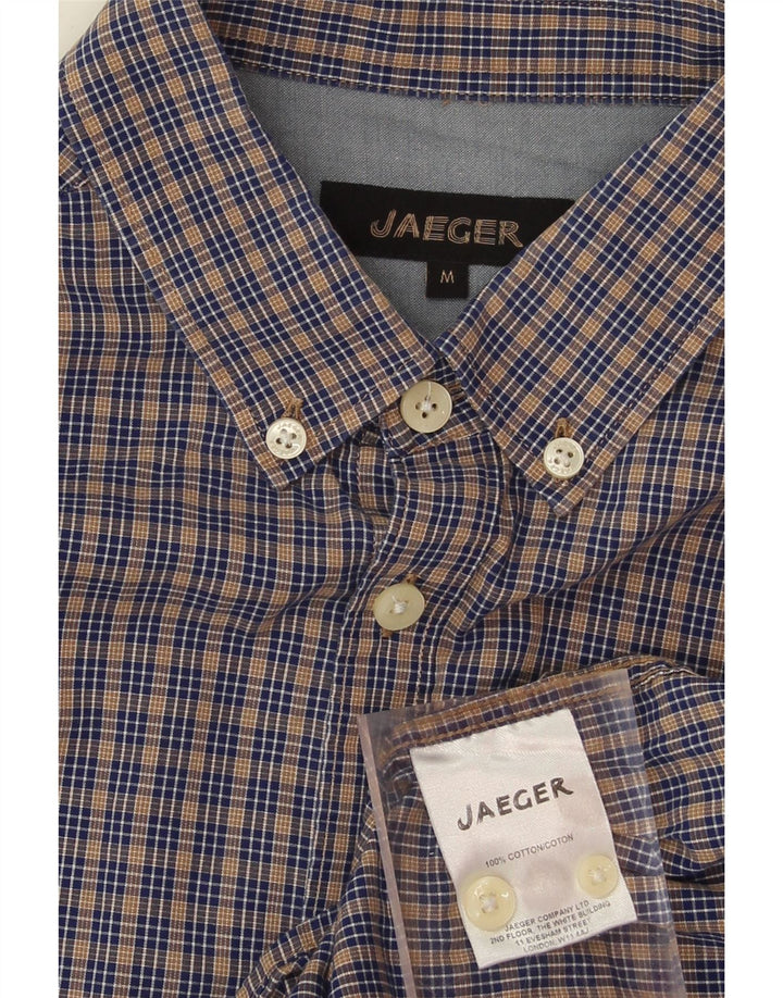 JAEGER Mens Shirt Medium Blue Check Cotton Vintage Jaeger and Second-Hand Jaeger from Messina Hembry 